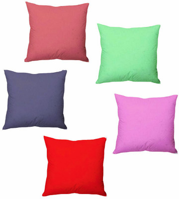 AVI Microfibre Solid Cushion Pack of 5(Multicolor)