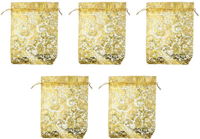 

SaiHarshini Girls and Women Potlis (Gold, Pack of 5) Potli(Gold)