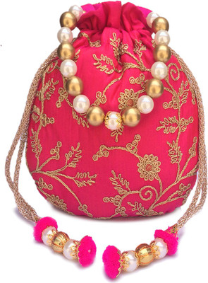 

Shubh Shagun Ethnic Embroidred Designer women girls Potli(Pink)