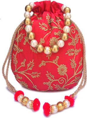 

Shubh Shagun Ethnic Embroidred Designer women girls Potli(Red)