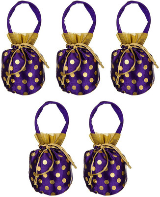 

SaiHarshini Girls and Women Potlis (Blue, Pack of 5) Potli(Blue)