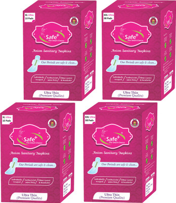 

Safe plus Anion ultra soft Bamboo pulps sanitary pad with Bamboo pulps(Natural product) and four wings combo of 20 pcs XL for day and 16 pcs XXL for night usage(20+16) Sanitary Pad(Pack of 36)
