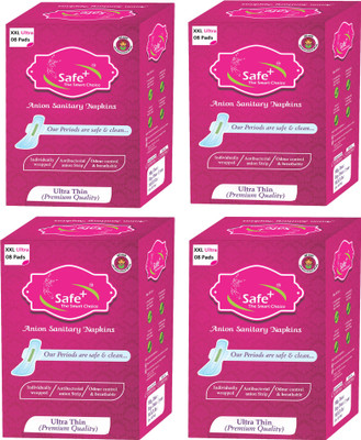 

Safe plus Anion ultra soft XXL Bamboo pulps sanitary pad with Bamboo pulps(Natural product) and four wings 32 pcs Sanitary Pad(Pack of 32)