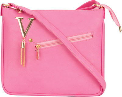 

TR Fashion Girls Pink Leatherette Sling Bag