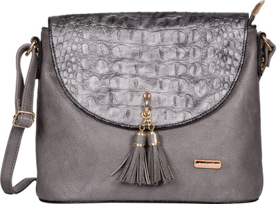 

aaimfa Women Casual Grey PU Sling Bag