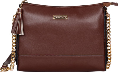 

aaimfa Women Casual Brown PU Sling Bag
