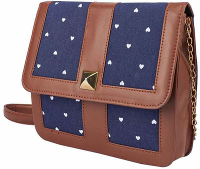 

2AM Women Blue Canvas Sling Bag