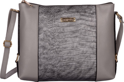

aaimfa Women Casual Grey PU Sling Bag