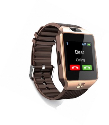 

BERRIN Compatible DZ09 Bluetooth Smart Watch Phone - Sim Card & Memory Slot - Camera Gold Smartwatch(Brown Strap Free Size)