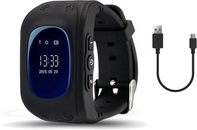 

Benison India Children Smart Watch Kids Wrist Watch with Anti-lost GPS Finder Tracker SOS Call Location SIM Card Slot Remote Monitor Black Smartwatch(Black Strap Regular)