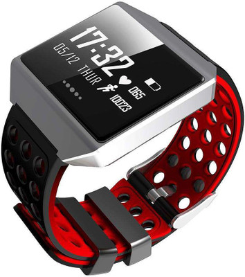 

IBS CK12 phone Bluetooth Android IP67 Waterproof Blood Pressure Red Smartwatch(Black Strap Free Size)