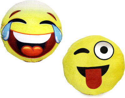 

HTD Set of two Emoji's "LOL & Stuck out tongue" - 30 cm(Yellow)