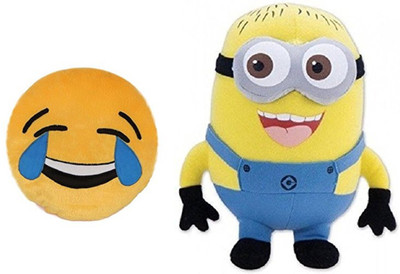

MTC Laughing Tears Cushion (30 cm) Combo With Stuffed Minion Soft Toy (12 inch) - 14 inch(Multicolor)