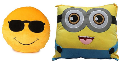 

MTC Cool Dude Cushion (30 cm) Combo With Minion Cushion (40 cm) - 14 inch(Multicolor)