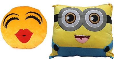 

MTC Soft Kiss Cushion (30 cm) Combo With Minion Cushion (40 cm) - 14 inch(Multicolor)