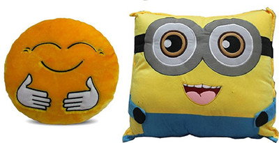 

MTC Hugging Smile Cushion (30 cm) Combo With Minion Cushion (40 cm) - 14 inch(Multicolor)