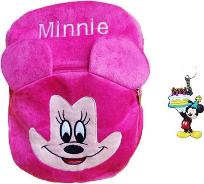 

toyjoy Minnie mouse school bag 30cm for kids/girls/boys/children plush soft bag backpack cartoon bag gift for kids - 35 cm(Pink)