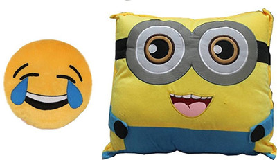 

MTC Laughing Tears Cushion (30 cm) Combo With Minion Cushion (40 cm) - 14 inch(Multicolor)