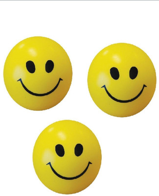 

fundatraders SHOPEE 3 Pcs SET OF SMILEY FACE SQUEEZE BALL STRESS RELIEVE DECORATIVE - 11 cm(Yellow)
