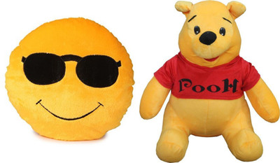 

MTC Cool Dude Cushion (30 cm) Combo With Winnie The Pooh (12 inches) - 14 inch(Multicolor)