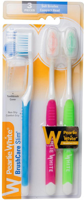 

pearlie white BrushCare Slim Triple Pack Soft Toothbrush(Pack of 3)