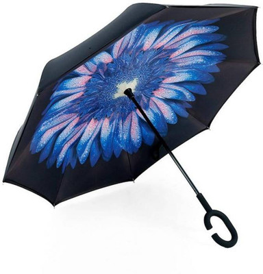

ELEGANTSHOPPING Folding Umbrella with C Shape Handle Umbrella Umbrella(Multicolor)