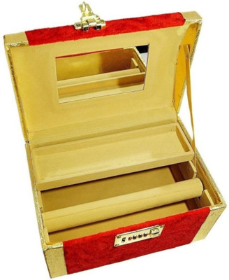 

DP_CRAFT Stylish Golden & Velvet Color Bangles Box , Vanity Box With Lock System Size : 24*15*18 Cm Banggles Box Vanity Box(Golden)