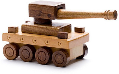 

BuzyKart Beautiful Wooden Vintage War Tank Toy Cum Showpiece(Brown)