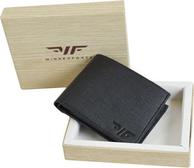 

WINNERFORCE Men Black Genuine Leather Wallet(5 Card Slots)
