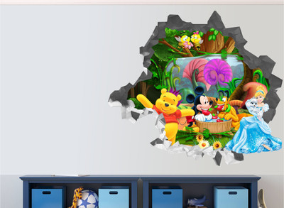 Happy Walls Vinyl Animation & Cartoons Multicolor Wallpaper(L x W: 60 cm x 70 cm)