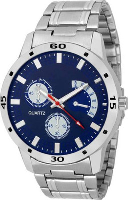 

Miss Perfect 703 Chronograph Pattern BLUE DAIL Stainless Still Strap Watch - For Men Watch - For Men
