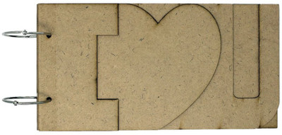 

Tootpado Unfinished Blanks Wood Cutout - I Love You Album [29.5x15.5x1 cm](CMDF05) - For Decoupage Crafts Artwork