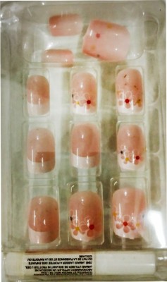 

Perky Sack french artificial desginer nails pack of (12) Peach(Pack of 12)