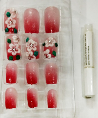 

Perky Sack French Desginer Artificials Nails Pack of (12) carrot red, attractive Red(Pack of 12)