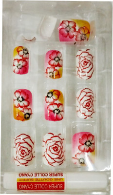 

Perky Sack French artificials desginer Nails pack of (12) Pink, red, multi(Pack of 12)