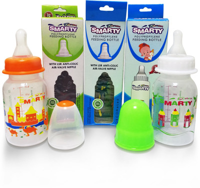 

Smarty Twomax Combo Set of 3 Baby Feeding Bottle 150ml Print Feeding Bottle - 150 ml(Multicolor)