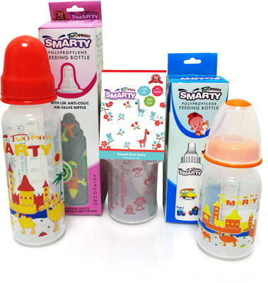

Smarty Twomax Combo Set of 3 Baby Feeding Bottle Print and Spoon Feeding Bottle - 250 ml(Multicolor)