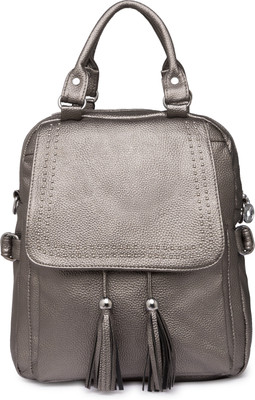 

Satchel Bags SATCHEL Bronze Backpacks Bag with Studded Flap Backpack(Brown, 12 inch)