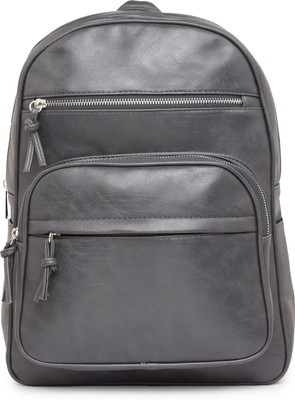 

Satchel Bags SATCHEL Charcoal Black Backpacks Bag with Long Front Zip Backpack(Black, 12 inch)