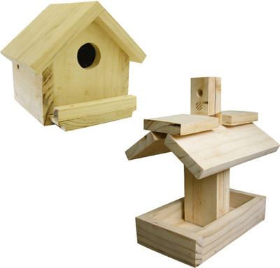 

Birdhousebuilder BHBF004 House Sparrow Bird House Nest Box with Hanging Bird Feeder Bird House(Hanging, Wall Mounting, Tree Mounting, Free Standing)