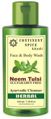 Continent Spice Khadi Herbal Neem Tulsi Face & Body Wash/Cleanser- CS682005(210 ml)