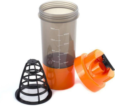 

Kitchen India Fitness Gym Shaker for Protein/Water (Multicolor) 500 ml Shaker(Pack of 1, Orange)