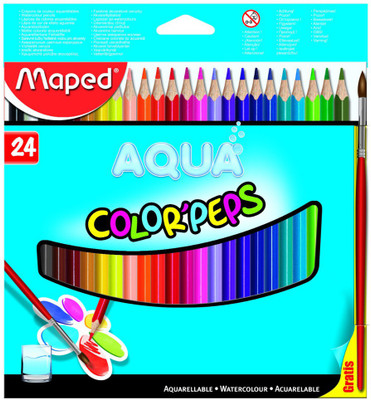 

Maped Color'Pes Aqua - Water Color Pencils Cardboard Box 24 Colors Triangular Shaped Color Pencils(Set of 1, Multicolor)