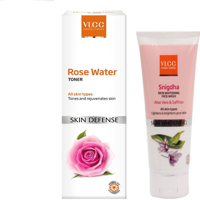 

VLCC Rose Water toner 100ml + Snigdha Face wash 100gm(Set of 2)