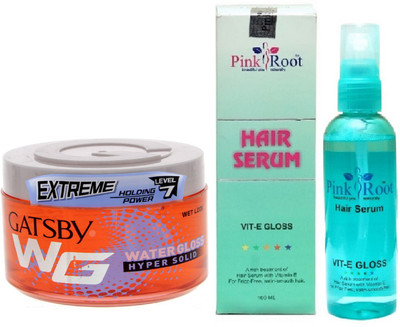 

Pink Root Hair Serum with GATSBY Extreme Holding Power Level 7 WG (WATER GLOSS) HYPER SOLID(Set of 2)