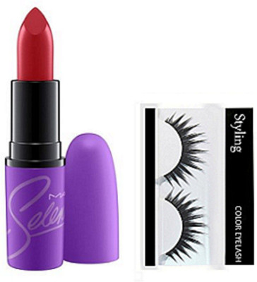 

styling Eyelashes, Selena Red Lipstick Of Mac(Set of 2)