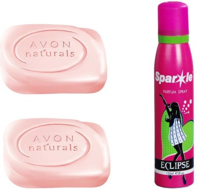 

Avon Anew two Naturals Fairness Bar Soap (100 g) With one sparkle perfume spray 150 ml(Set of 3)