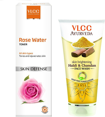 

VLCC Rose Water toner 100ml + Chandan & kesar Face wash 100ml(Set of 2)
