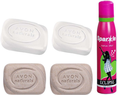 

Avon Anew two Naturals Exfoliating Bar Soap (100 g) 7 two Naturals Nourishing Soap Restage 100g With one sparkle perfume spray 150 ml(Set of 5)