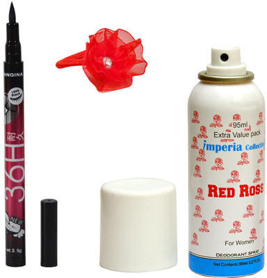 

Yanqina Waterproof Eyeliner Liquid Pen, Women Deodorant and Band(Set of 3)